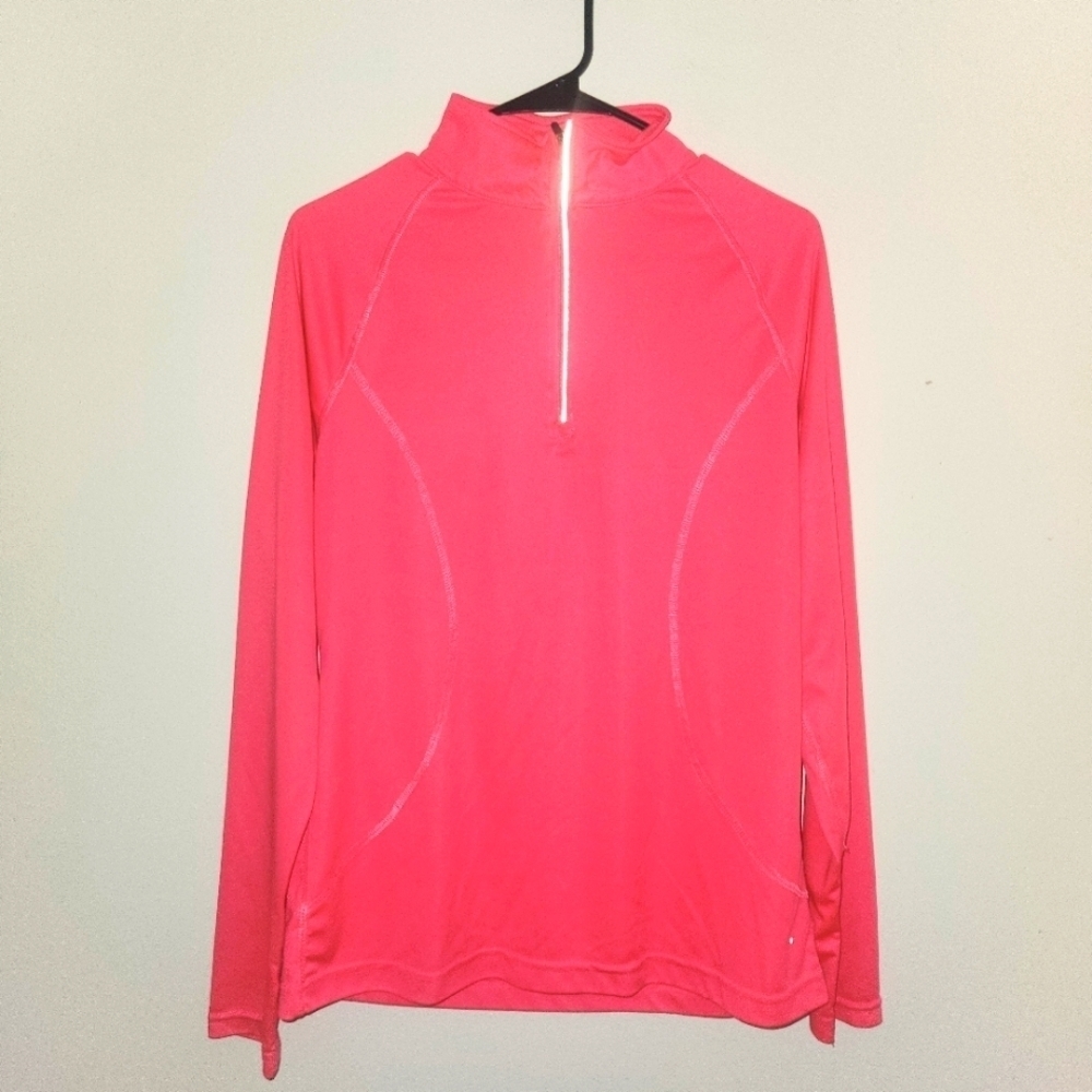 Danskin Now hot pink long sleeve semi fitted shirt size XL